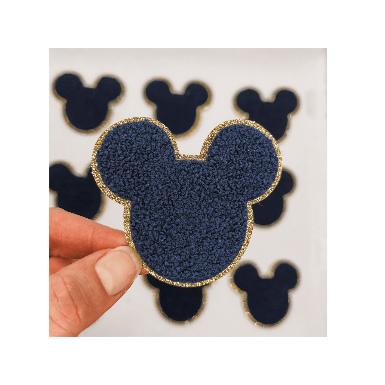 Navy Mouse Head Patch