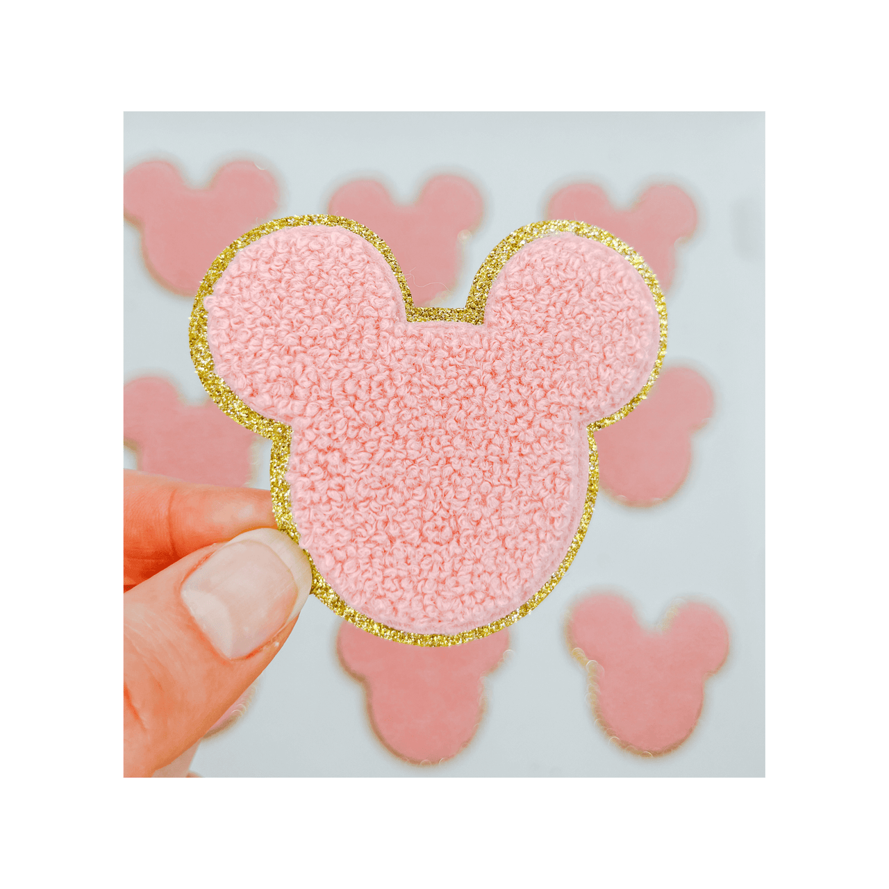 Pink Mouse Head Patch
