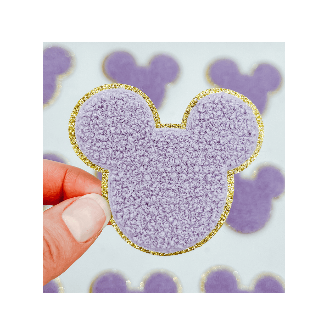 Purple Mouse Head Patch