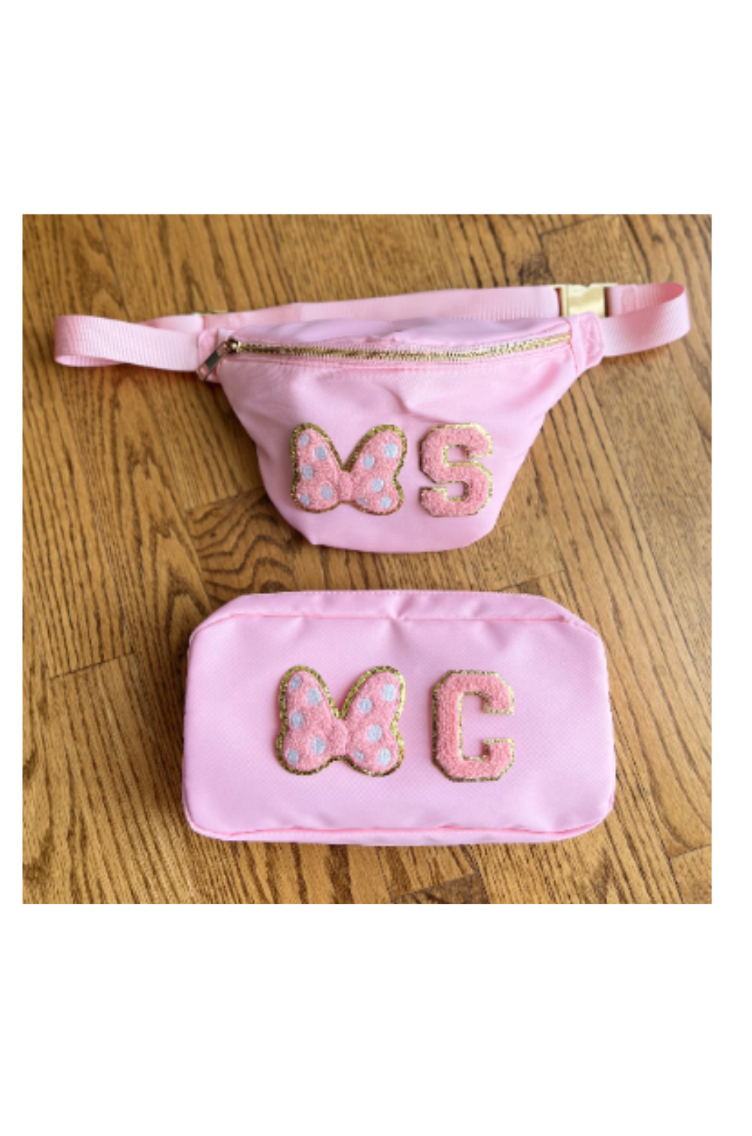 Chenille Bow and Initial Fanny Pack